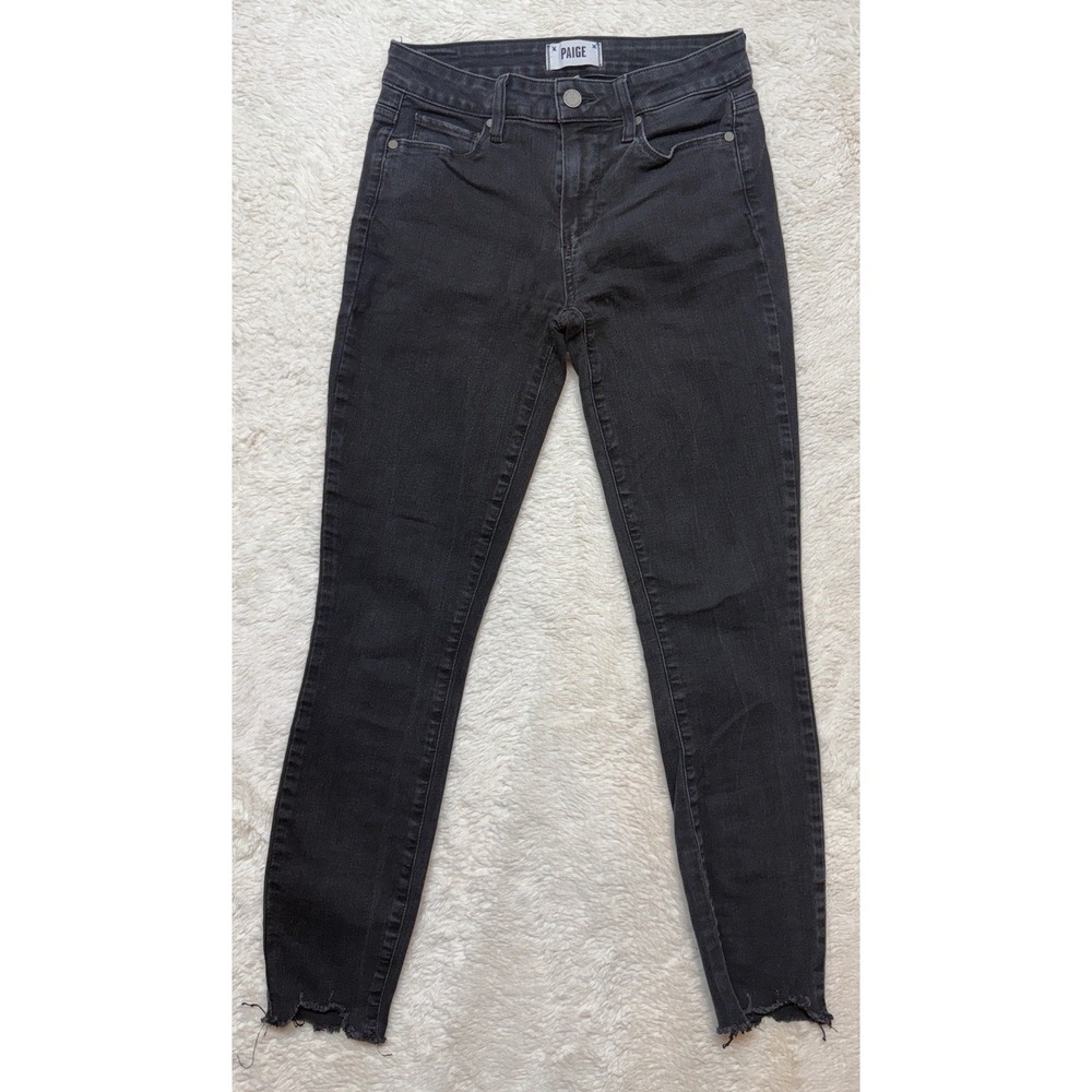 Paige Verdugo Ankle Jeans Womens 28 Skinny Raw Hem Faded Black Excellent